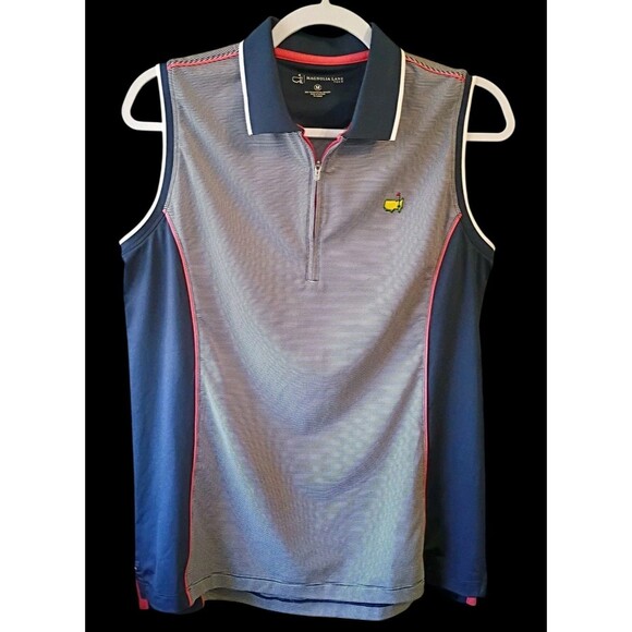 Magnolia Lane Masters Sleeveless Polo Shirt Womens Medium Blue - Picture 1 of 4